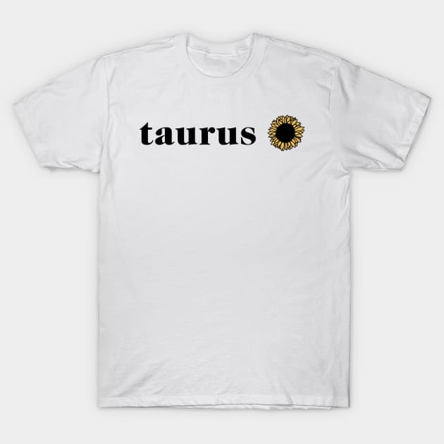 Taurus Sunflower Retro Zodiac T-Shirt by aterkaderk